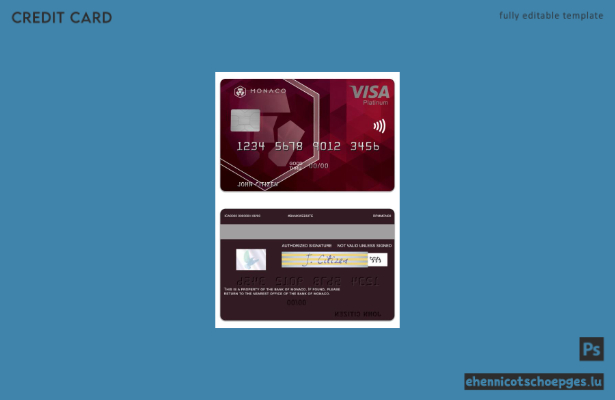 Beispielvorschau der Bank of Monaco Visa Platinum Card